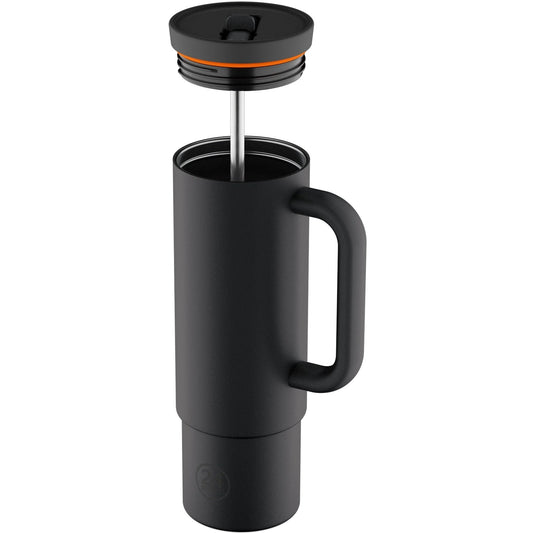 Thermoskanne für Getränke Unisex 24 Flaschen – Straw Cup 800 – Schwarz