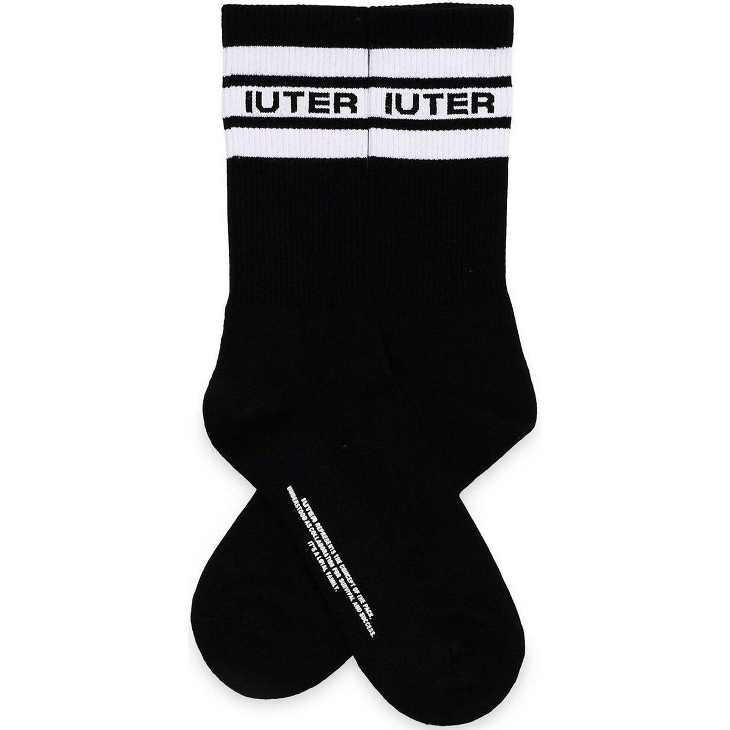 Iuter Men's Socks - Stripes Socks - Black