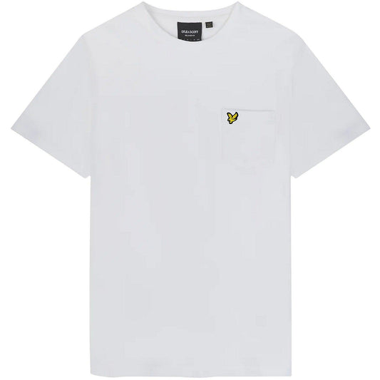 T-shirt męski Lyle & Scott – Zwykły T-shirt z kieszonką Pique – Biały