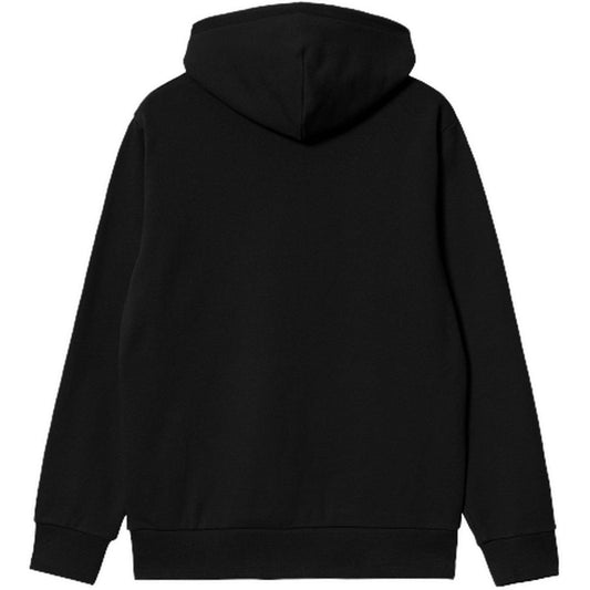 Carhartt Wip Herren-Kapuzenpullover – Kapuzen-Schriftzug-Stickerei – Schwarz