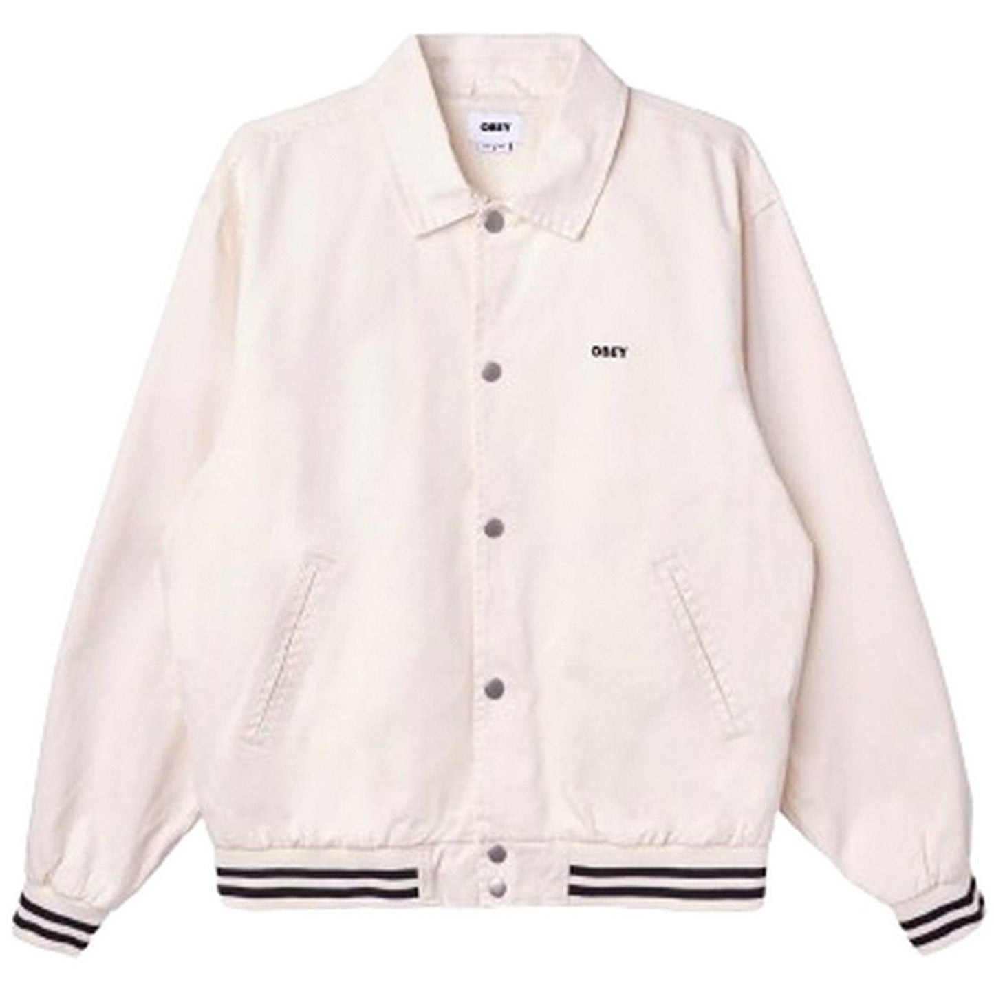 Giacche Unisex Obey - Obey Icon Face Varsity Jacket - Bianco