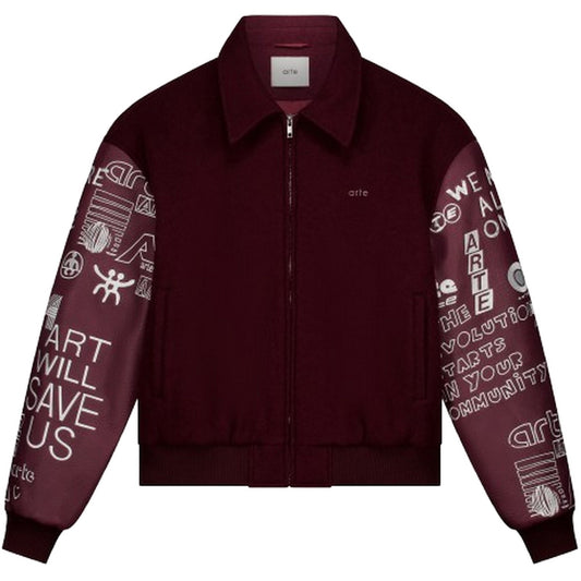 Giacche Uomo Arte Antwerp - Art Saves College Jacket - Bordeaux