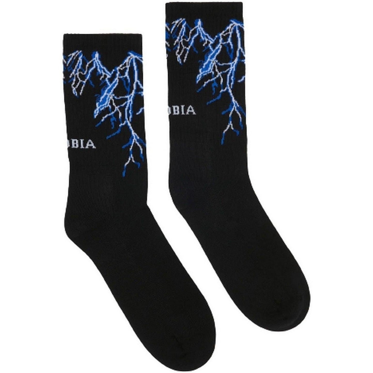 Calze Uomo Phobia - Black Socks Blue Lightning - Nero