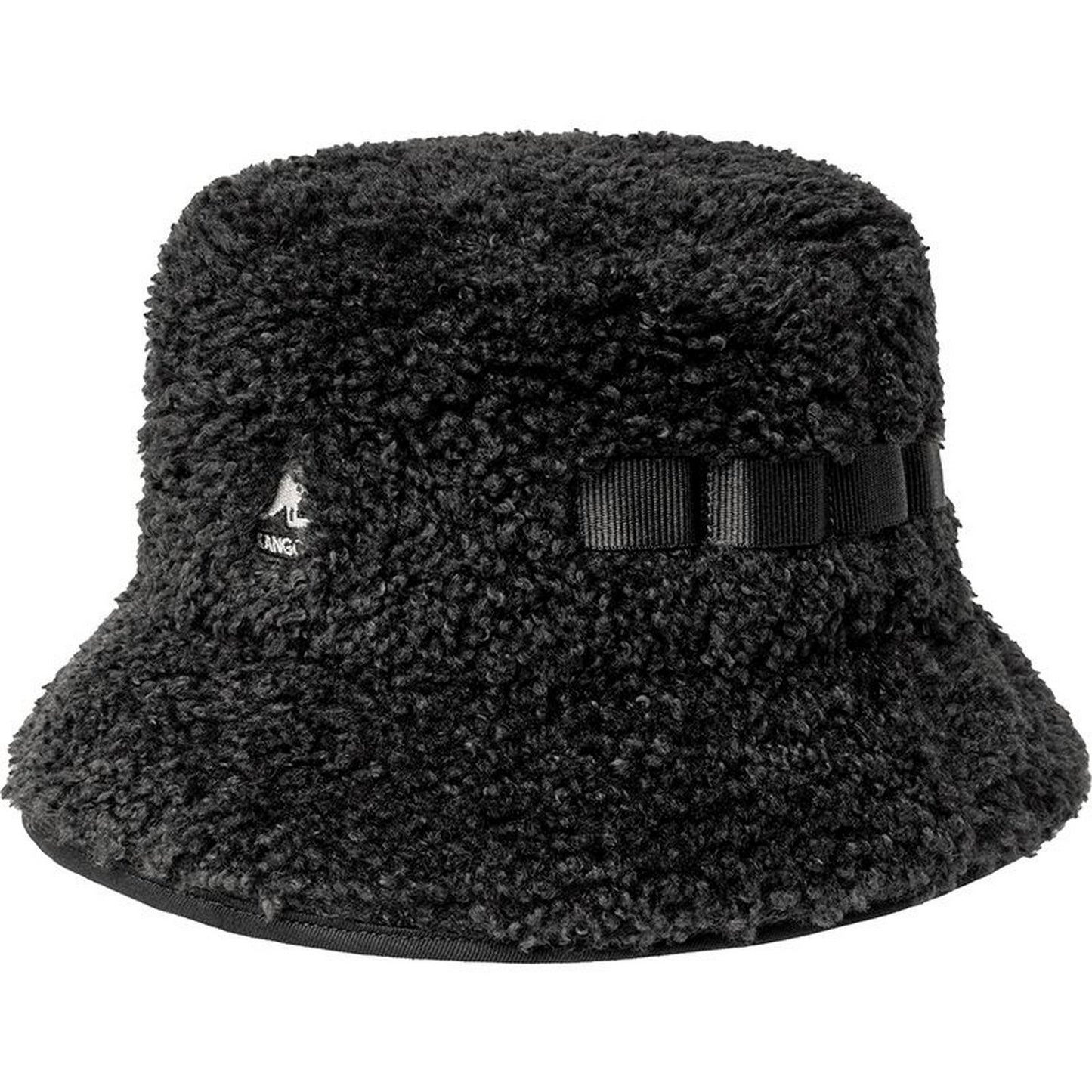 Kangol Uniseksowe kapelusze typu Bucket - Wiadro ze sztucznego baranka - Czarne