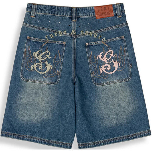 Pantaloncini Uomo Grmy - Chief Watcher Baggy Denim Shorts - Blu