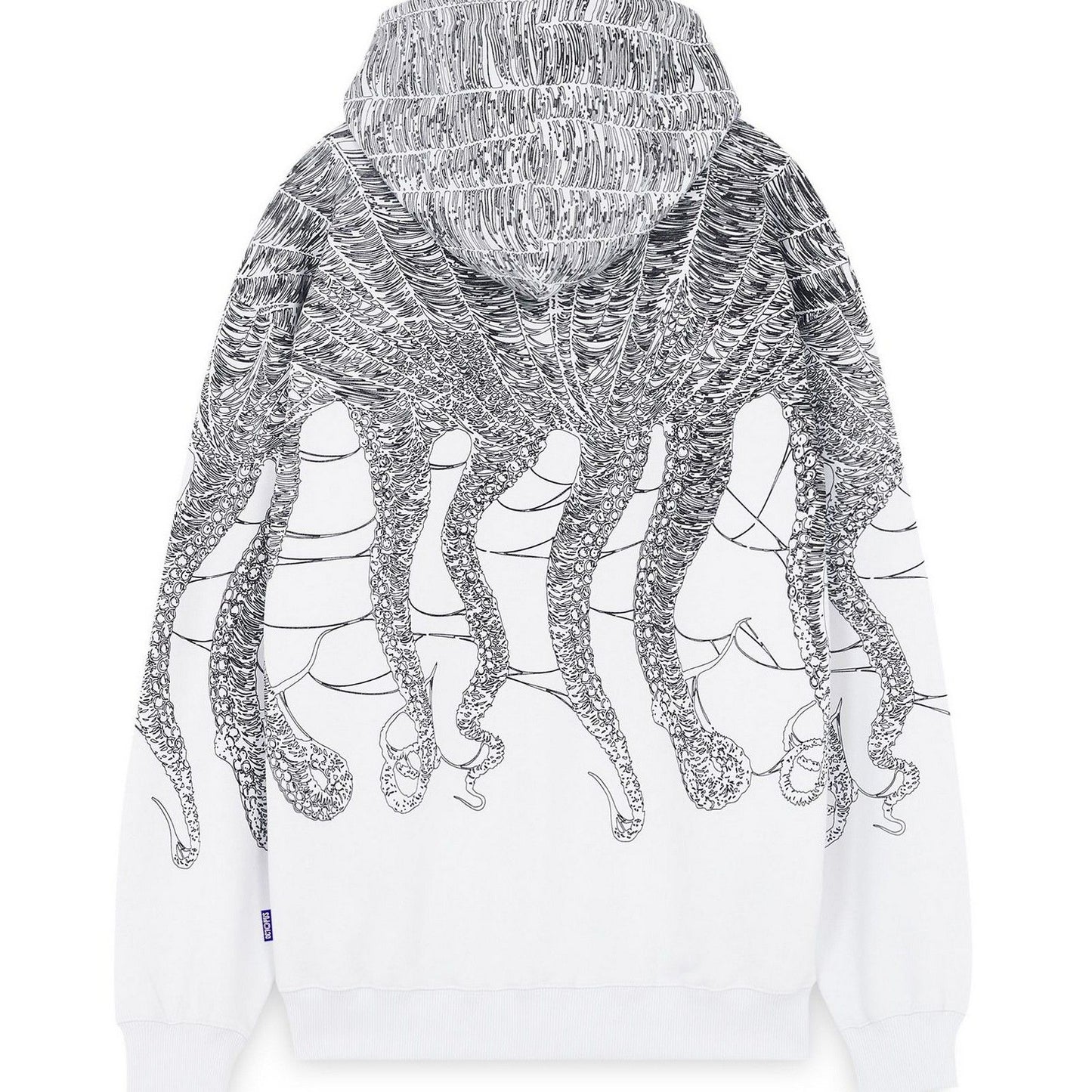 Felpe con cappuccio Uomo Octopus - Octopus Cobweb Zip Hoodie By Luca Devinu - Bianco