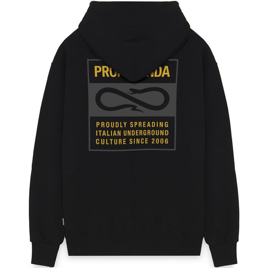 Propaganda Sweats à capuche pour hommes - Sweat-shirt Label Bicolore - Noir