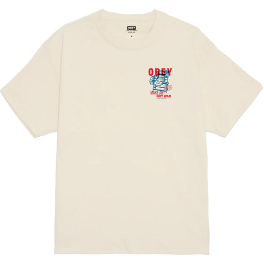 T-shirt męski Obey — koszulka Obey Printing Press Make Art — biała