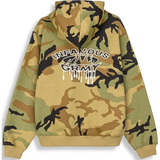 Męskie bluzy z kapturem Grmy - Bluza z kapturem Follow The Dollar Camo Vintage - brązowa