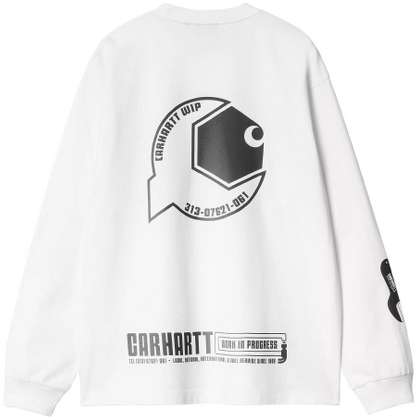 Carhartt Wip Men's Long Sleeve Shirts - L/S Industry T-Shirt - White