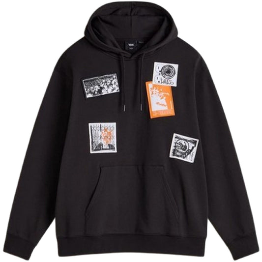 Męskie koszule z długim rękawem Vans – pulower z punkowymi naszywkami – czarny