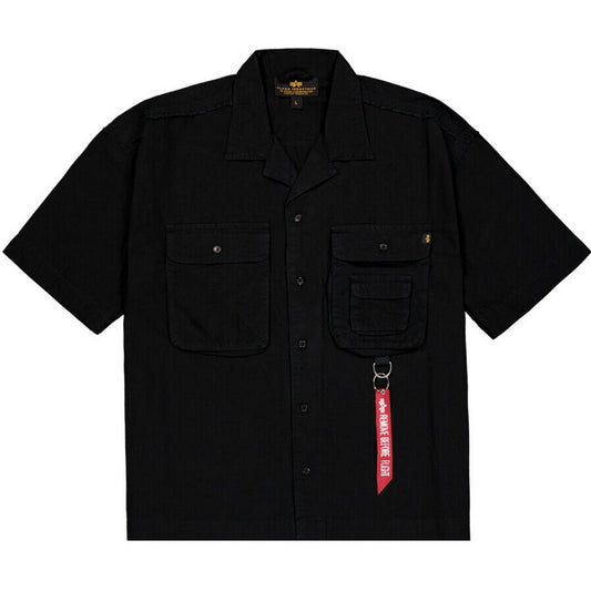 Alpha Industries Freizeithemden für Herren – Aloha Safari Shirt – Schwarz