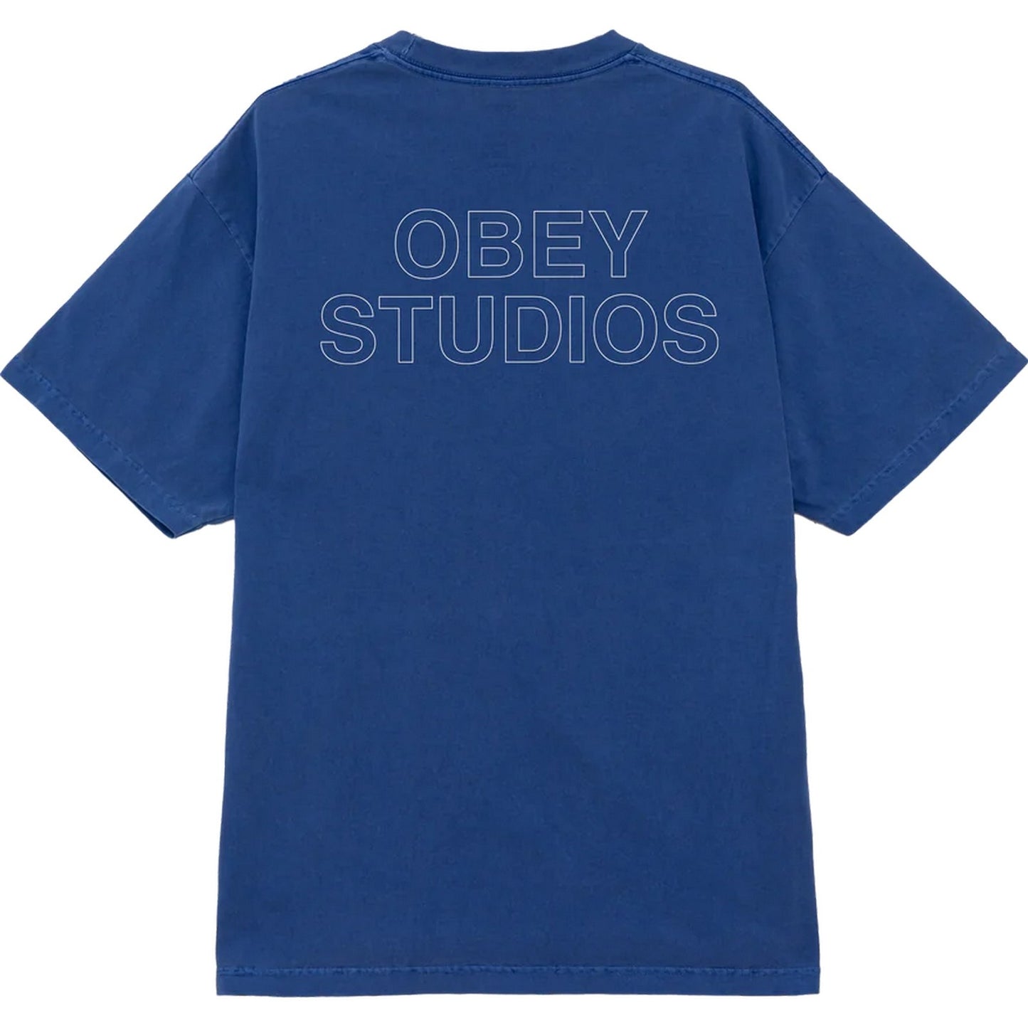T-shirt Uomo Obey - Obey Studios Outline Tee - Blu