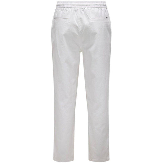 Pantaloni Uomo Only & Sons - Onssinus Loose 0007 Cot Lin Pant Noos - Bianco
