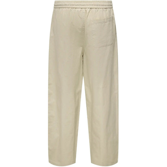 Pantaloni Uomo Only & Sons - Onsdaves Wide Cot Lin 0007 Pants - Bianco