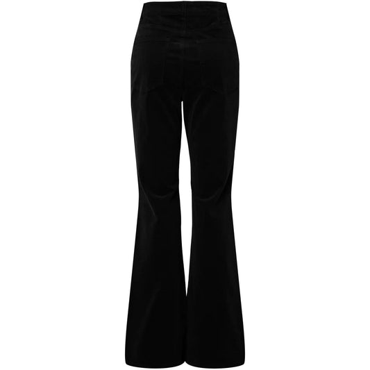 Jeans Donna Pieces - Pcjoya Hw Flared Corduroy Denim Jeans - Nero