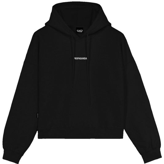 Felpe con cappuccio Donna Propaganda - Crop Hoodie Ribs Woman - Nero