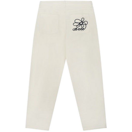 Arte Antwerp Men's Jeans - Arte Round Pocket Embroidery Jeans - White