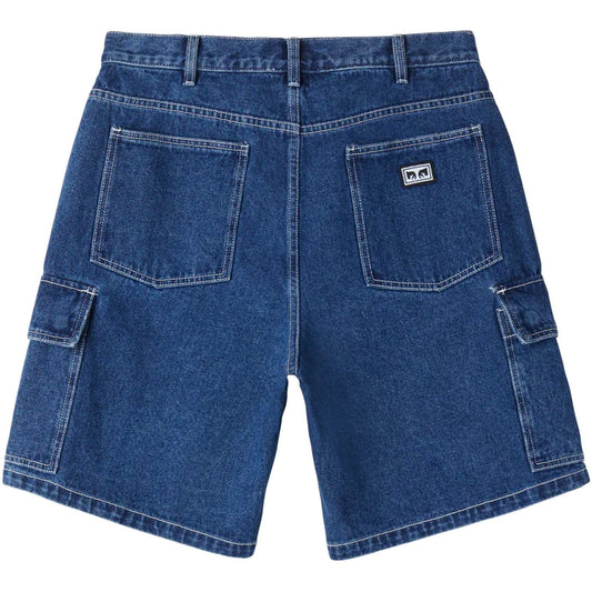 Pantaloncini Uomo Obey - Bigwig Baggy Denim Cargo Short - Blu