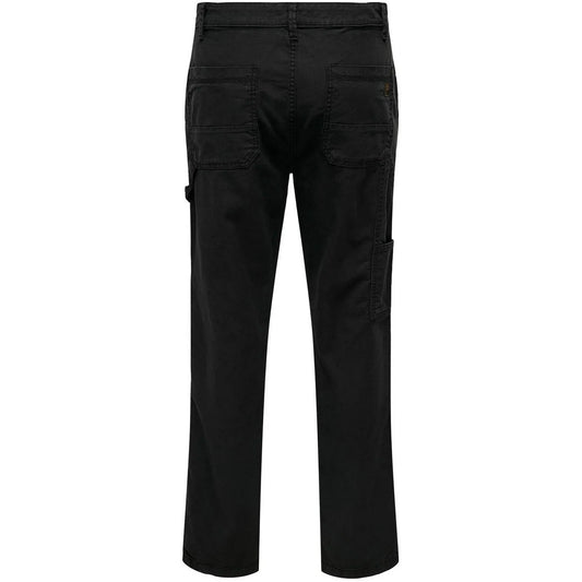 Only & Sons Pantalon pour hommes - Pantalon Onsedge Carpenter Straight 0186 - Noir