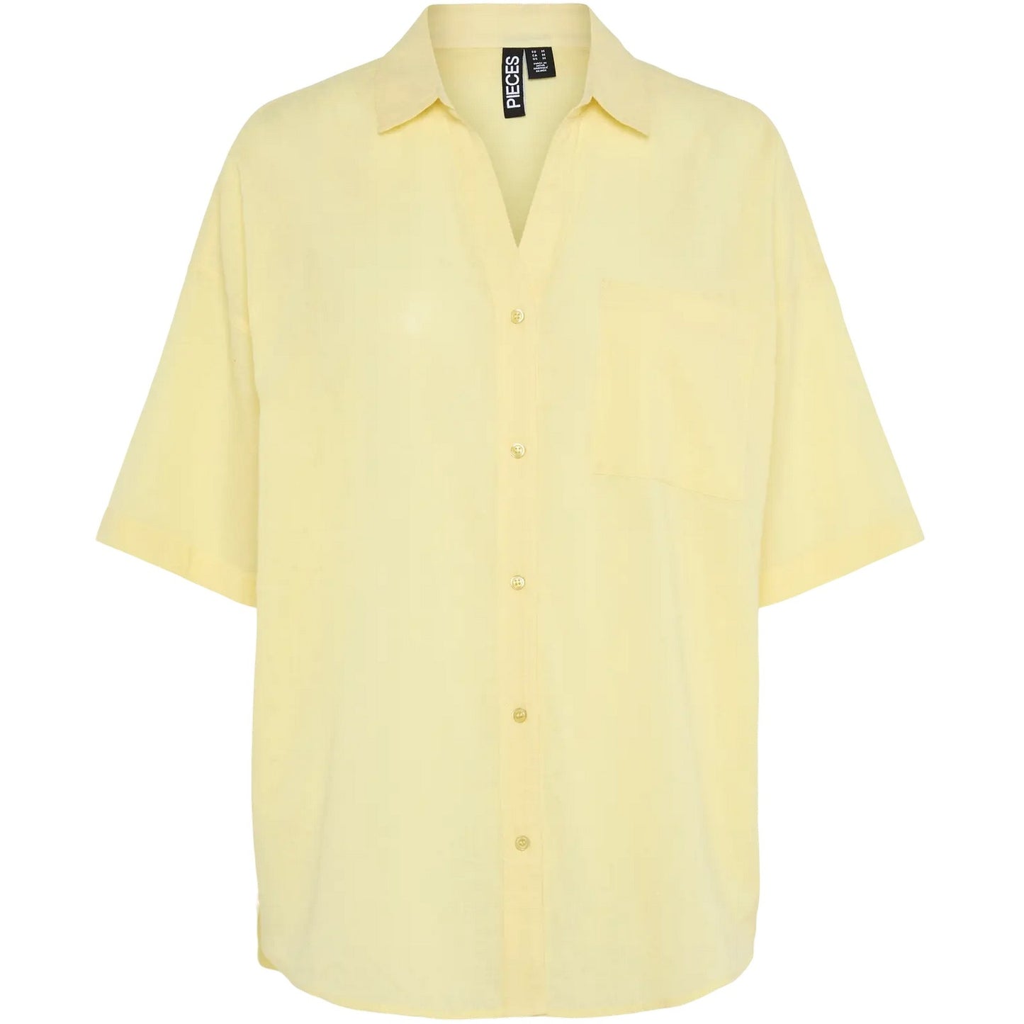 Pieces Damen-Hemden – Pcsatinka 2/4 Shirt Wvn – Gelb