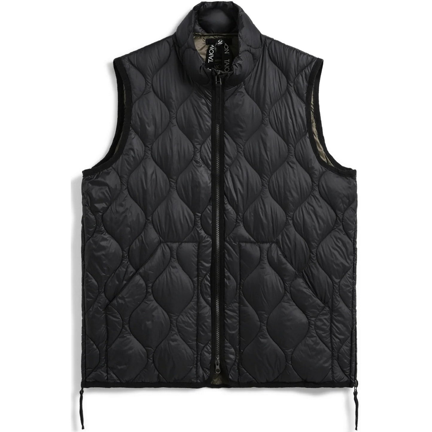 Taion Gilet unisexe – Gilet militaire à col haut avec fermeture éclair (coque souple) – Noir