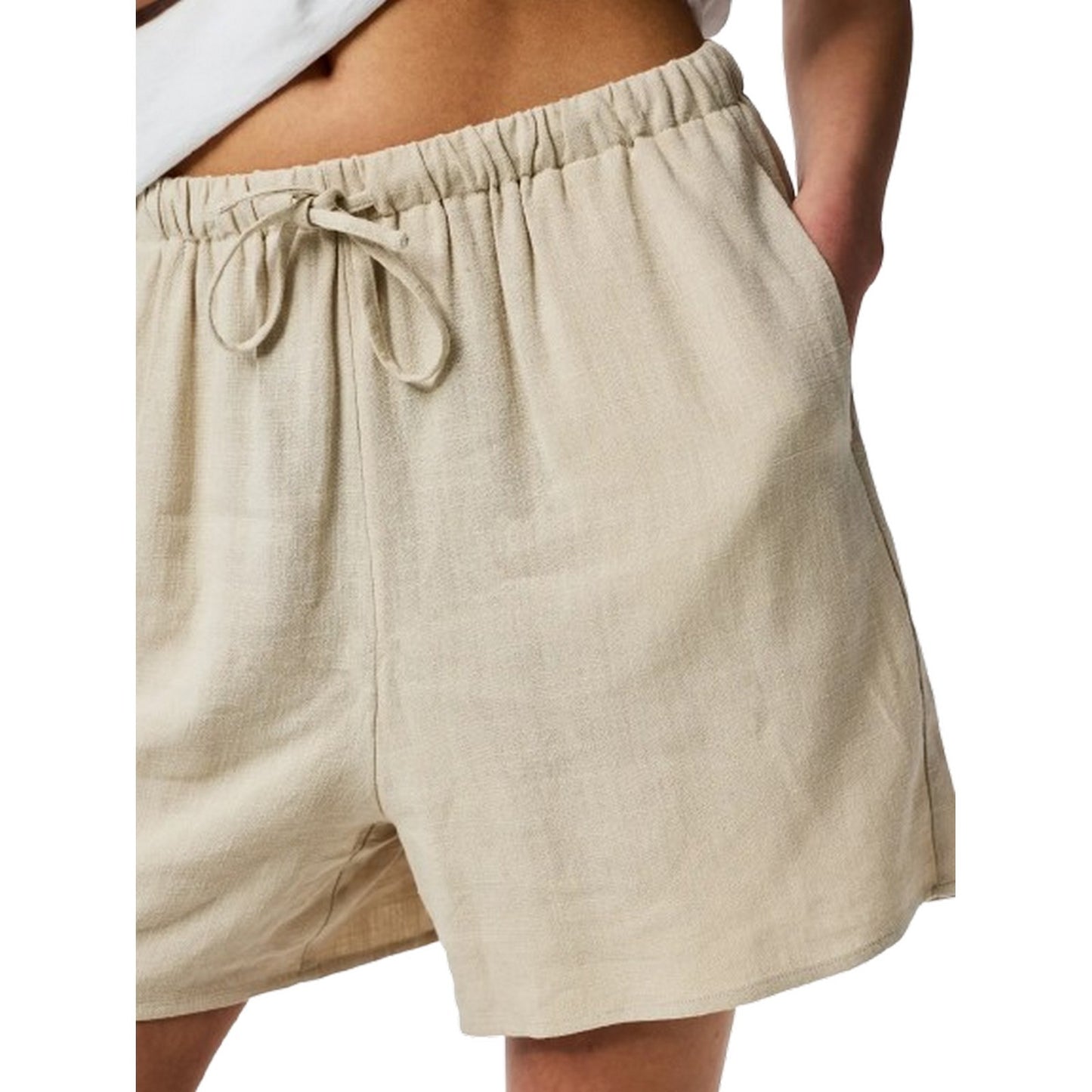 Pantaloncini Donna Pieces - Pcvinsty Hw New Shorts Wvn - Grigio