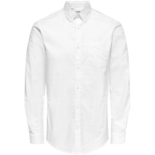 Only & Sons Freizeithemden für Herren – Onsneil Ls Oxford Shirt – Weiß
