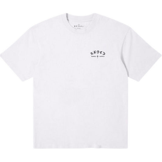 Edwin Herren T-Shirt – High Life Low Levels Chest Ts – Weiß