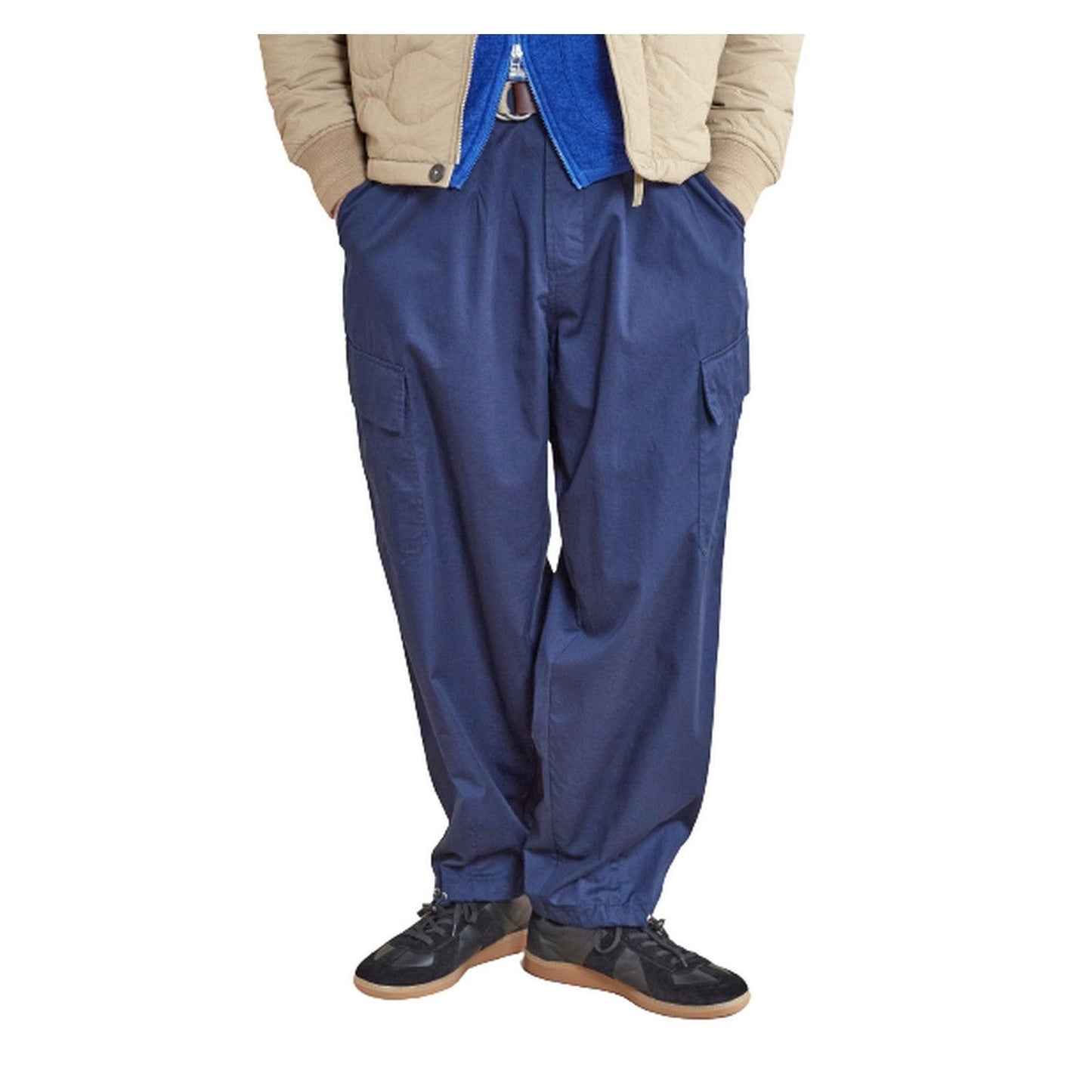 Spodnie męskie Universal Works – luźne spodnie cargo – niebieskie