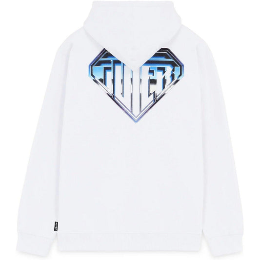Iuter Herren-Kapuzenpullover – Metall-Logo – Weiß