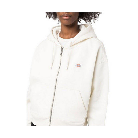 Damskie bluzy z kapturem Dickies – Oakport Zip Hoodie W – Białe