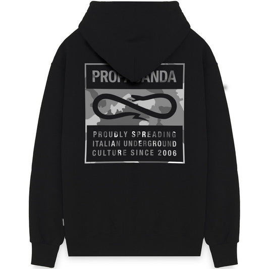 Męskie bluzy z kapturem Propaganda - Bluza kamuflażowa Zip Label - Czarna