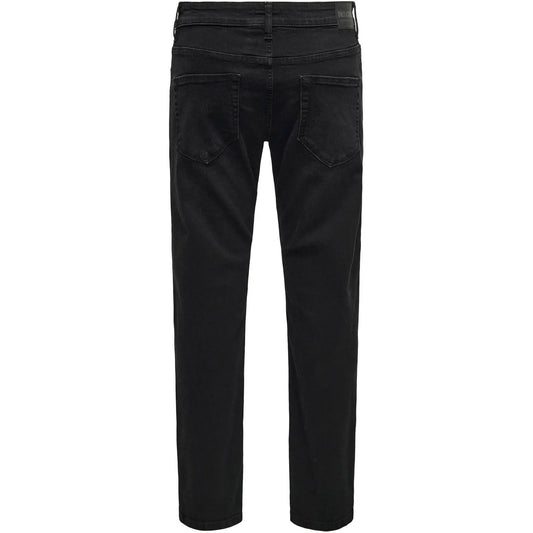 Vaqueros de hombre Only & Sons - Onsweft Regular Black 8638 Mat Dnm Noos - Negro