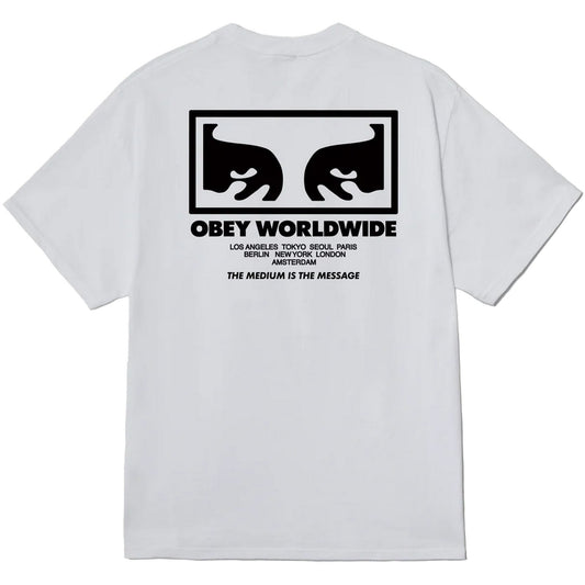 T-shirt Uomo Obey - Obey The Medium Is The Message Tee - Bianco