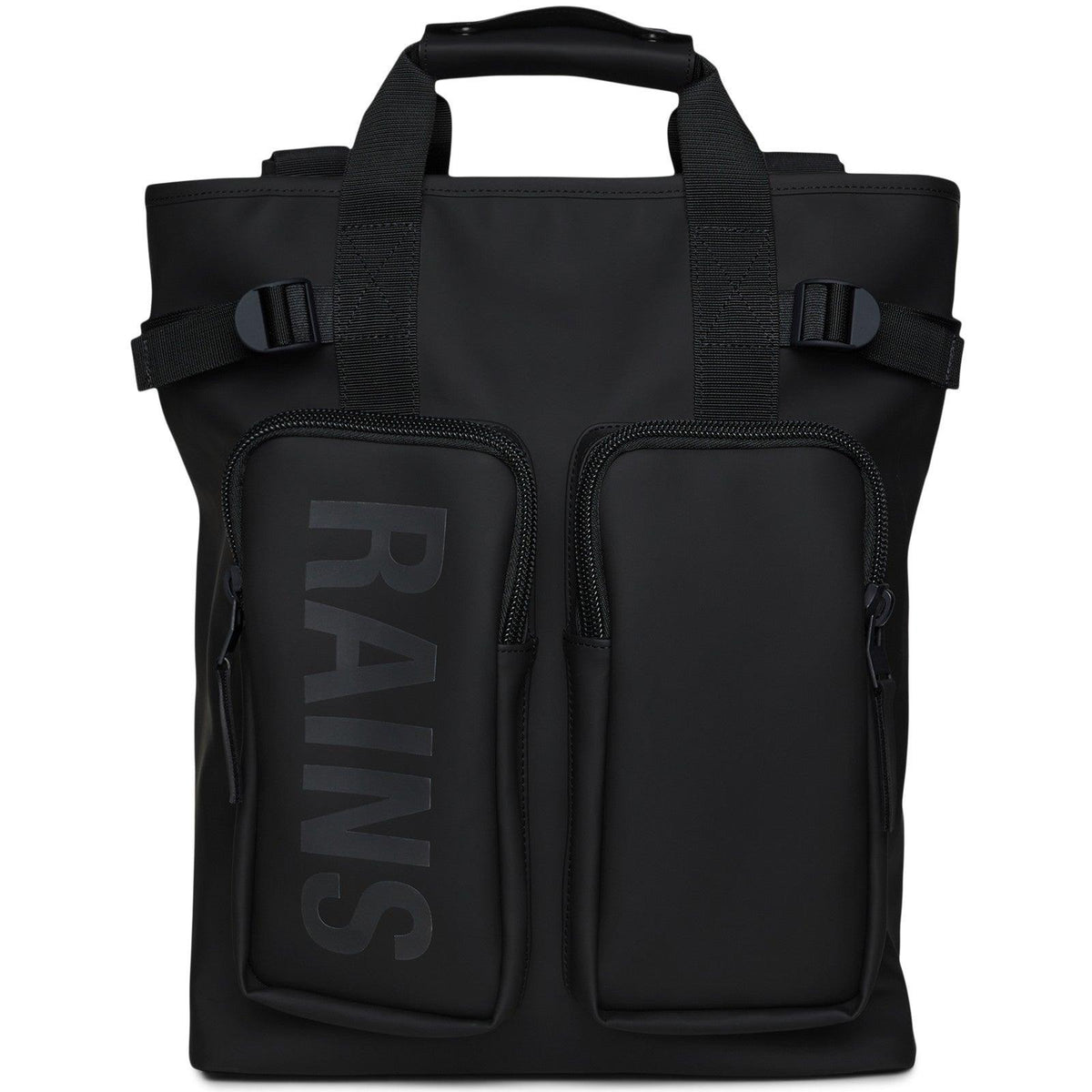 Rains Unisex-Freizeitrucksäcke – Texel Tote Backpack W3 – Schwarz