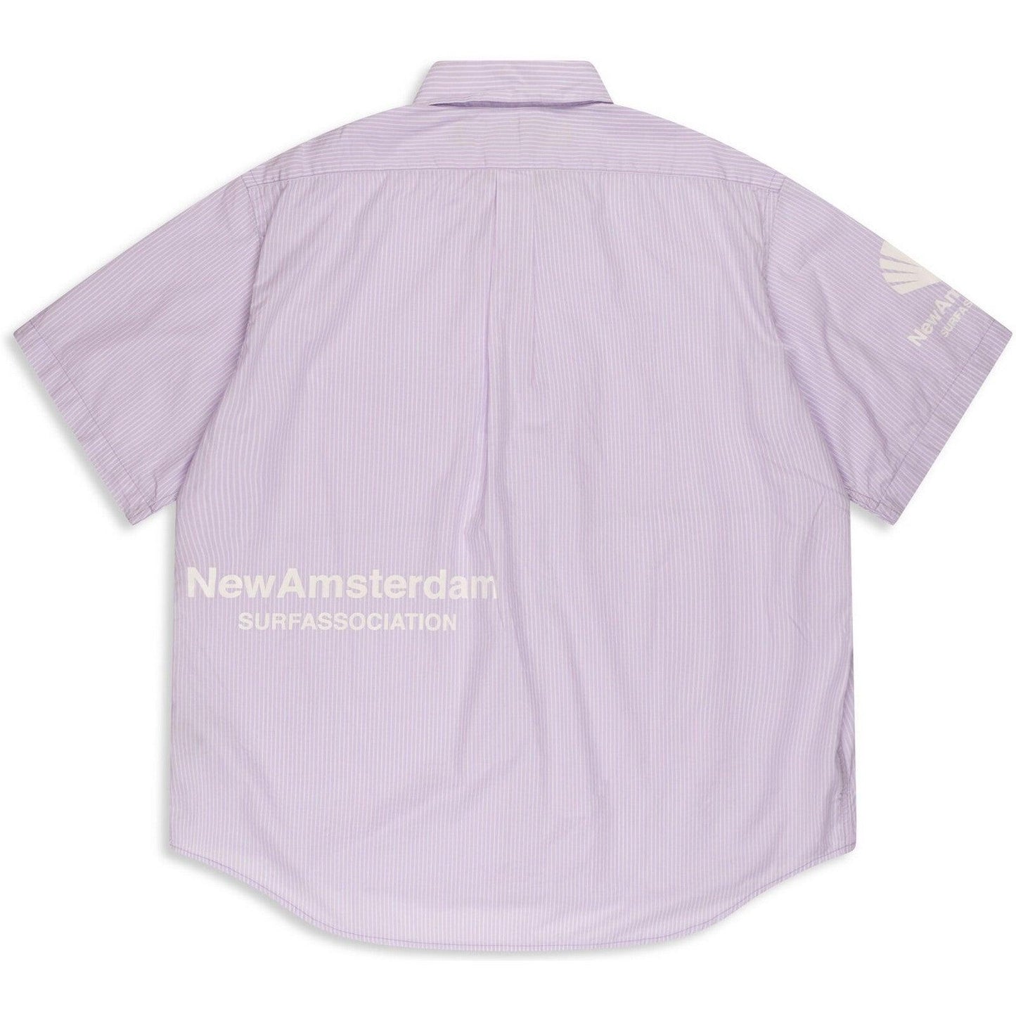 Camicie casual Uomo New Amsterdam Surf Association - Beach Shirt Shortsleeve Lilac Stripe - Viola