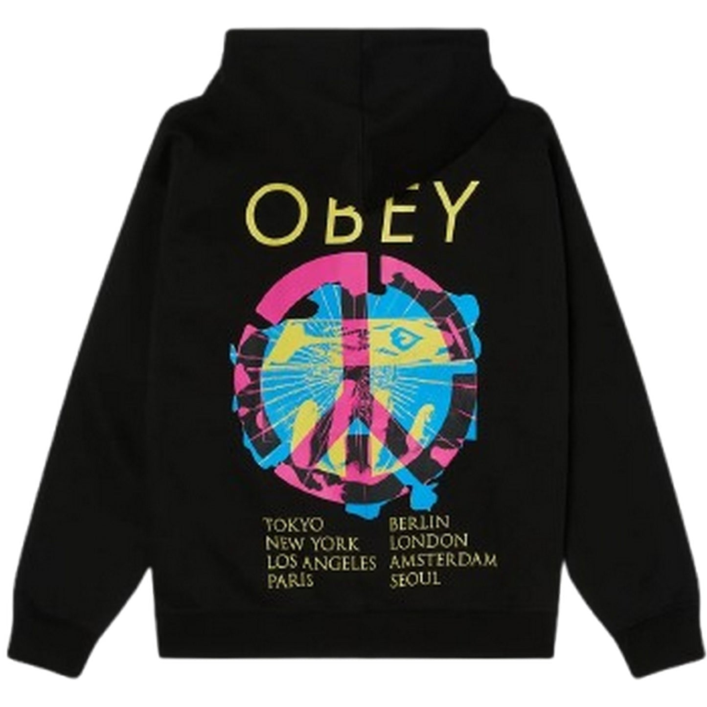 Felpe con cappuccio Uomo Obey - Obey Peace Brick Hood Fleece - Nero