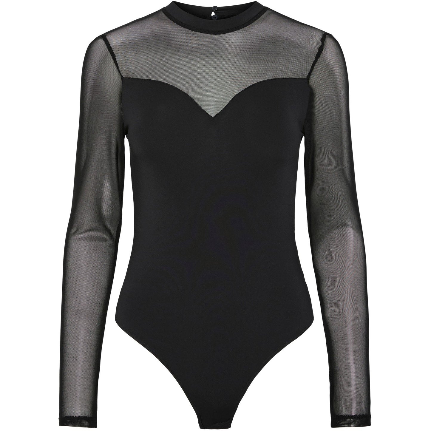 Body Donna Pieces - Pcmilly Ls Mesh Bodystocking Noos - Nero
