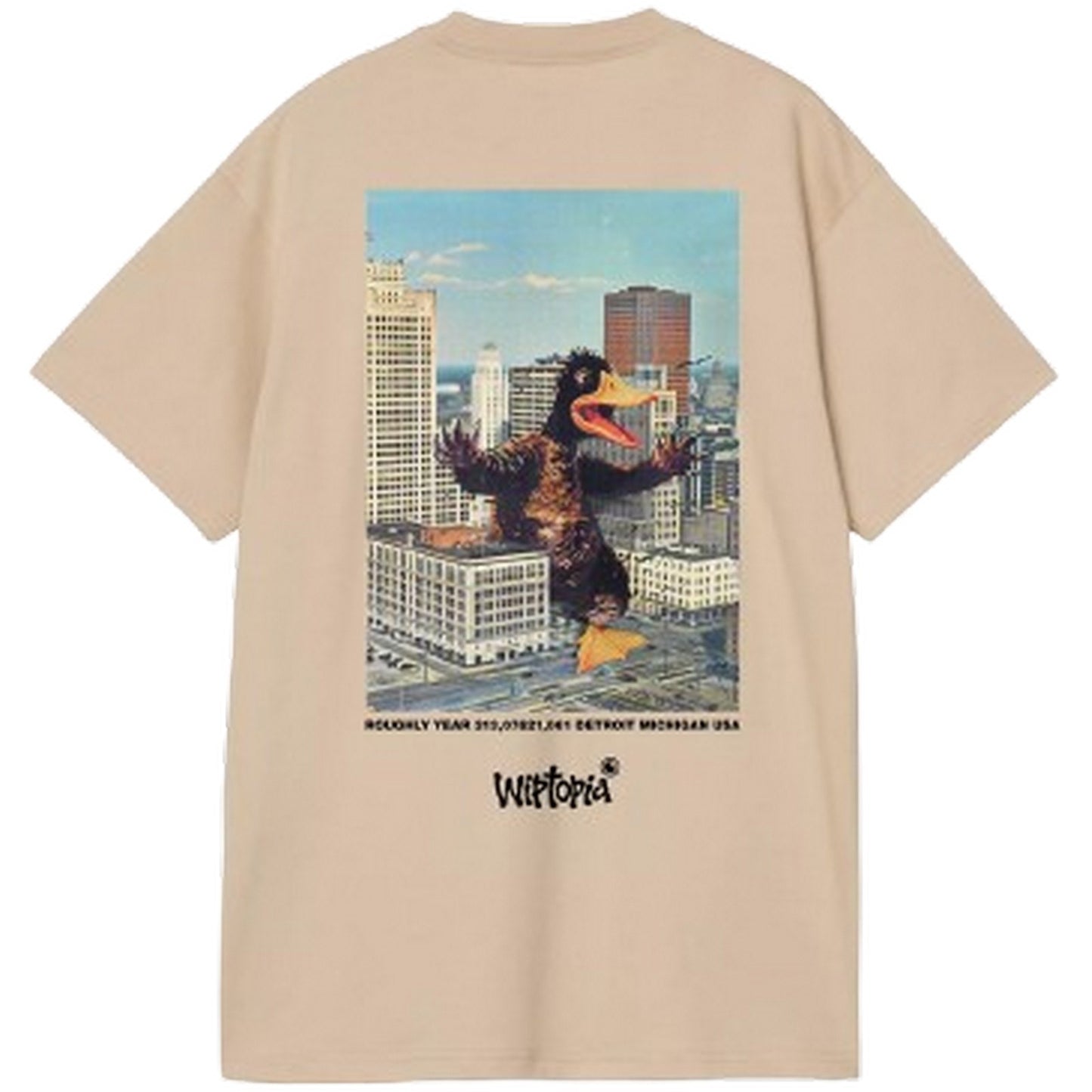 T-shirt męski Carhartt Wip – S/S T-shirt Wiptopia – beżowy