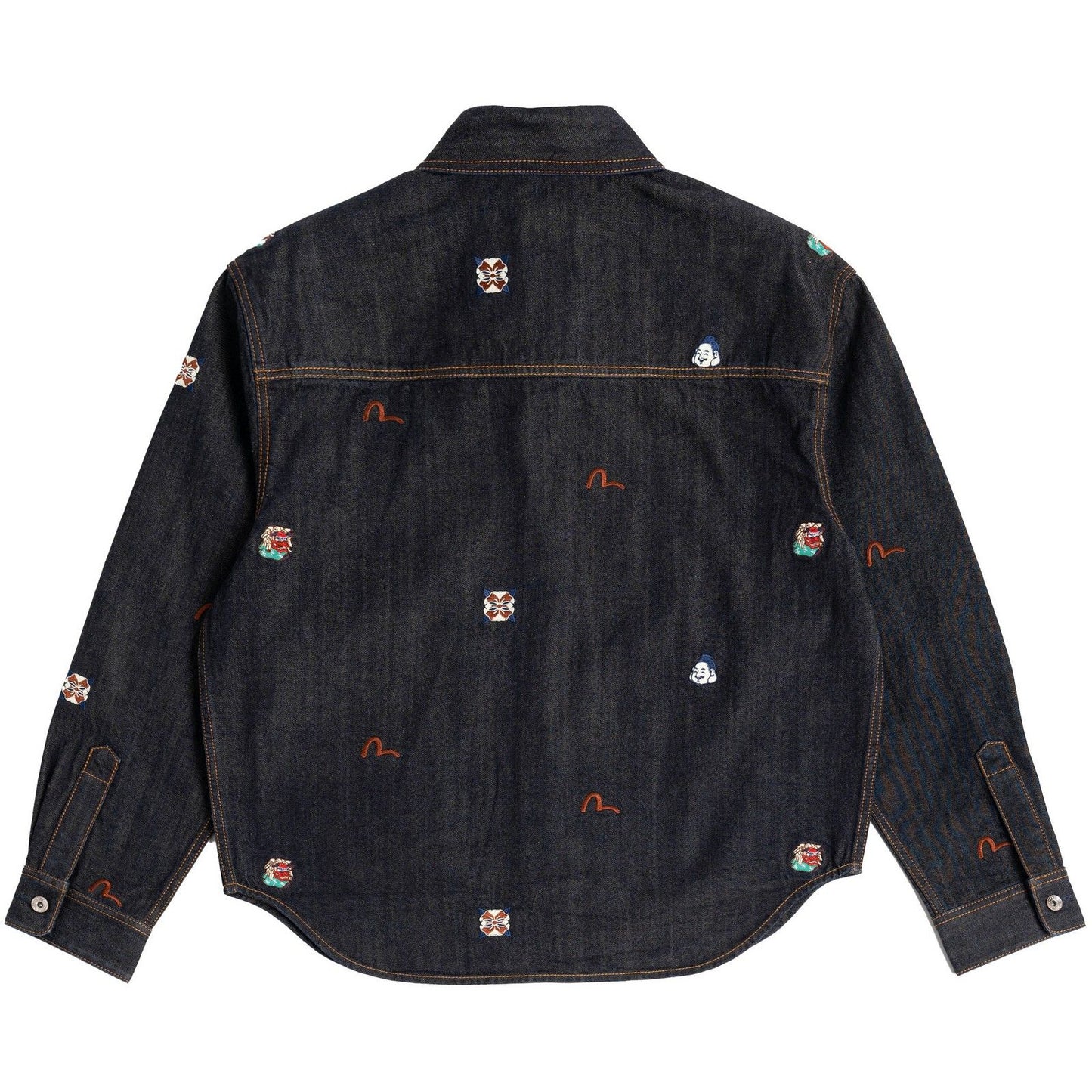 Kurtki męskie Evisu - Ht, Ao Haftowana kurtka dżinsowa - niebieska