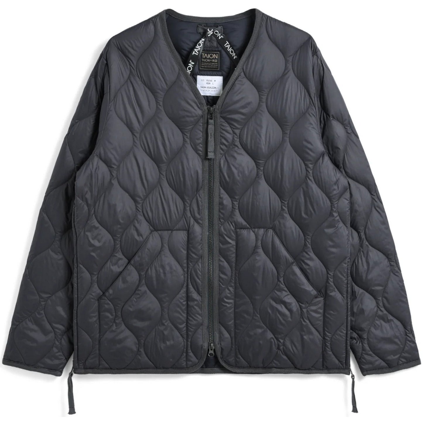 Taion Doudoune unisexe - Col en V militaire W-Zip Down Jkt - Gris