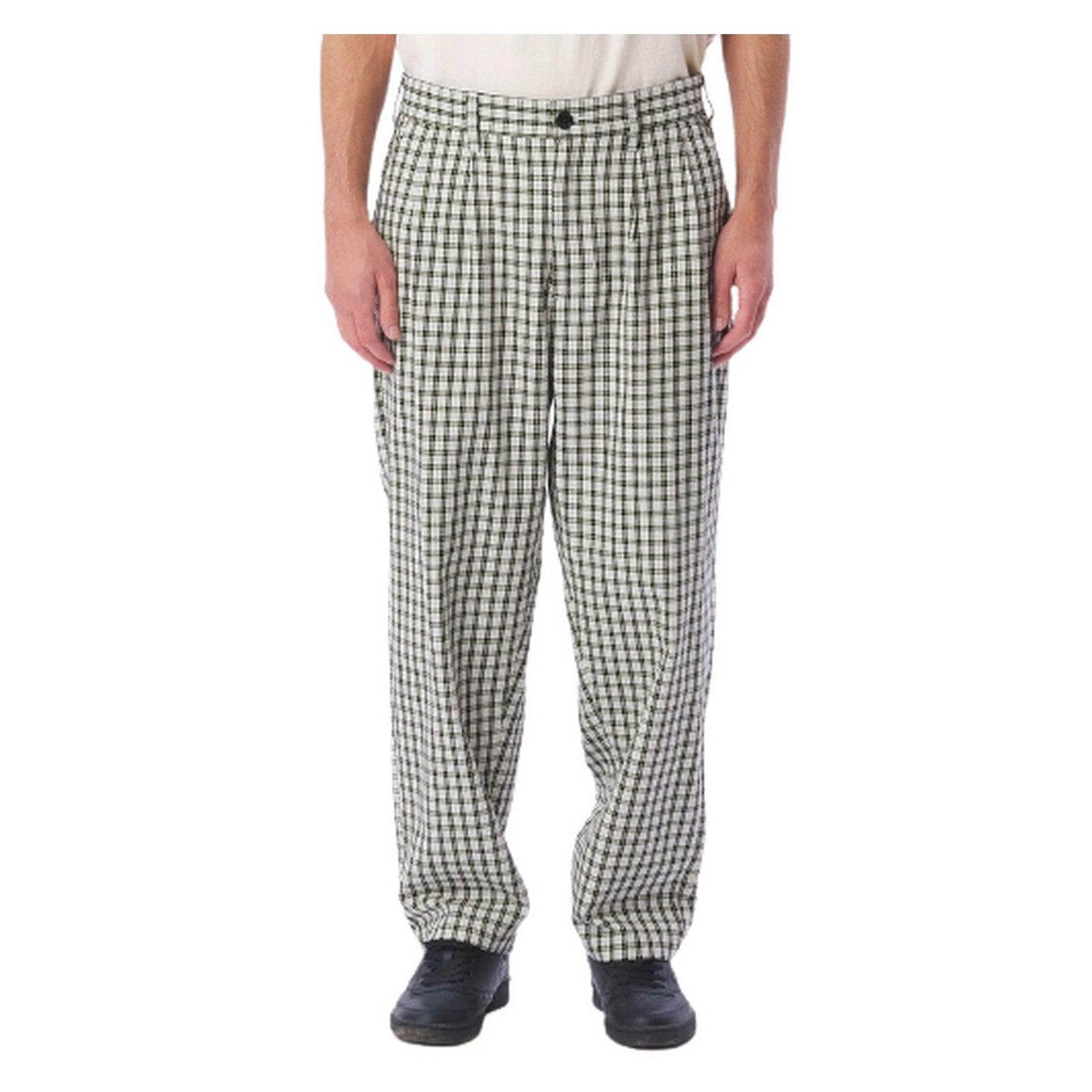 Obey Unisex Pants - Fubar Pleated Plaid Pant - Multicolour