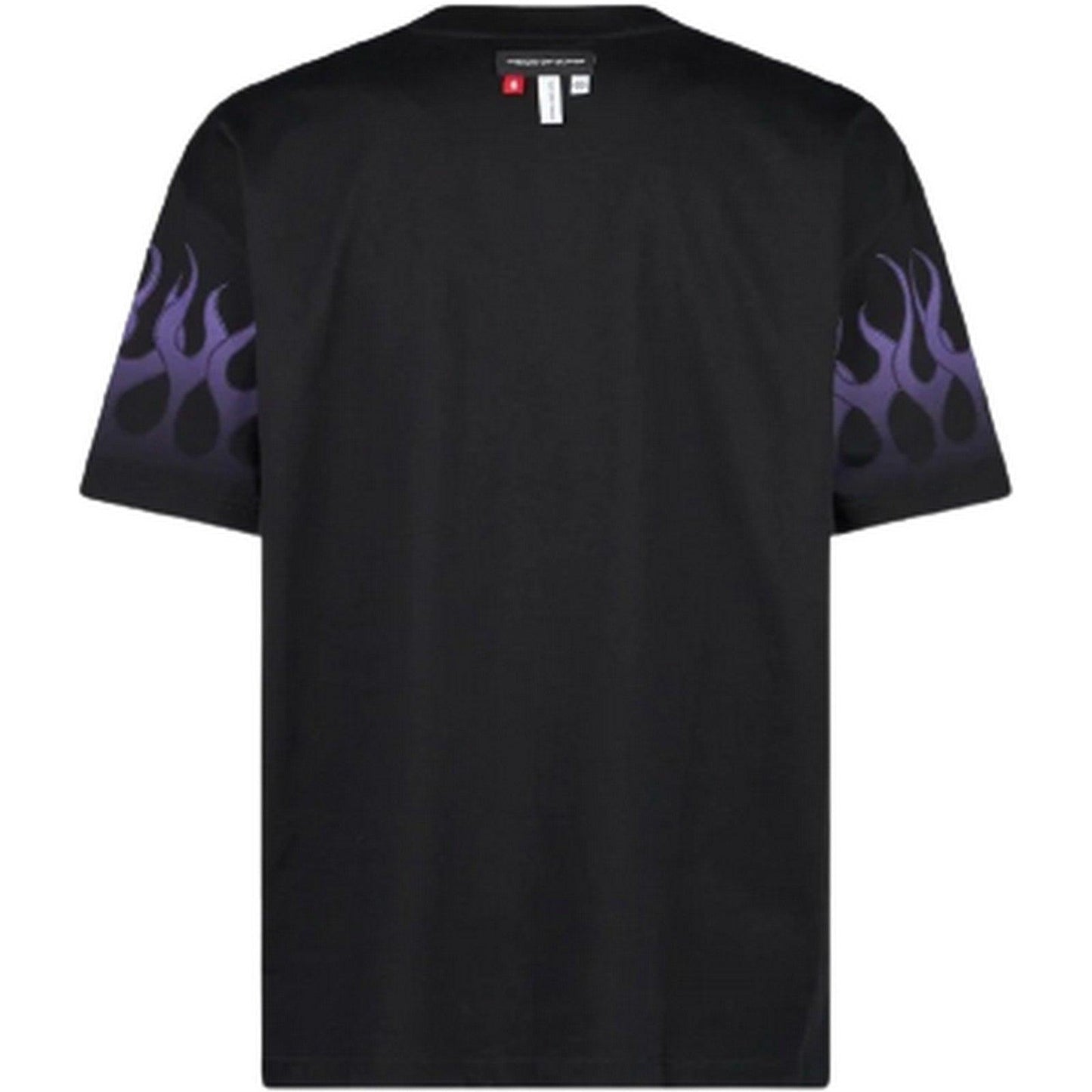 T-shirt Uomo Vision of Super - Black Tshirt With Purple Racing Flames - Nero