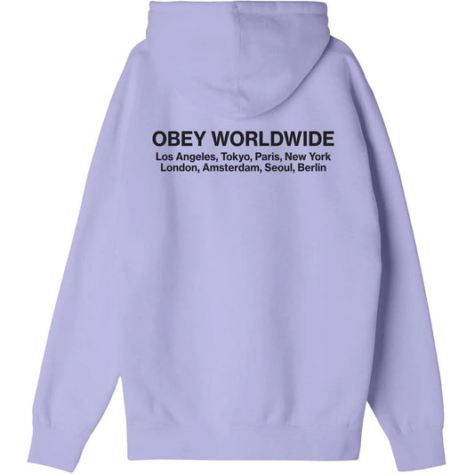Obey Men's Hoodies - Obey Worldwide Cities Premium Hooded F - Lavender