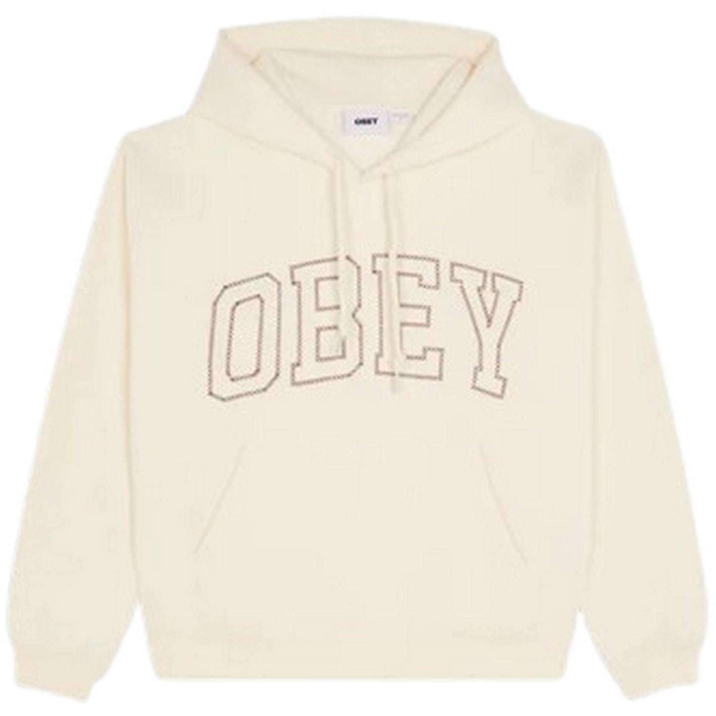 Felpe con cappuccio Unisex Obey - Cross Stitch Collegiate Hood Fleece - Bianco