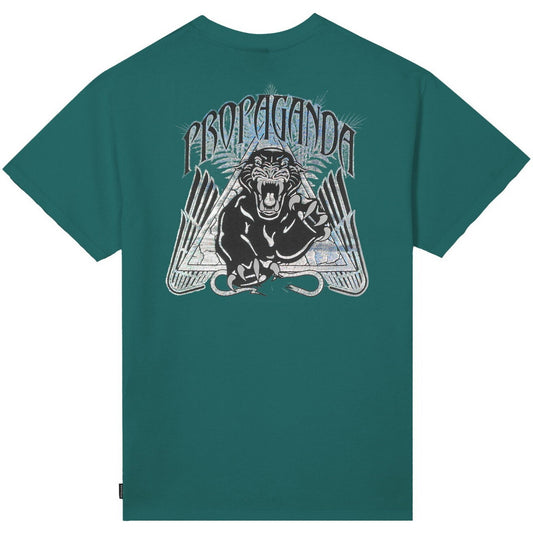 Propaganda Herren T-Shirt – M/M Triangle Panther T-Shirt – Petrol