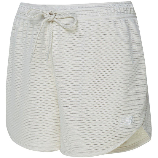 Short New Balance pour femmes - Short en maille NB Athletics - Blanc