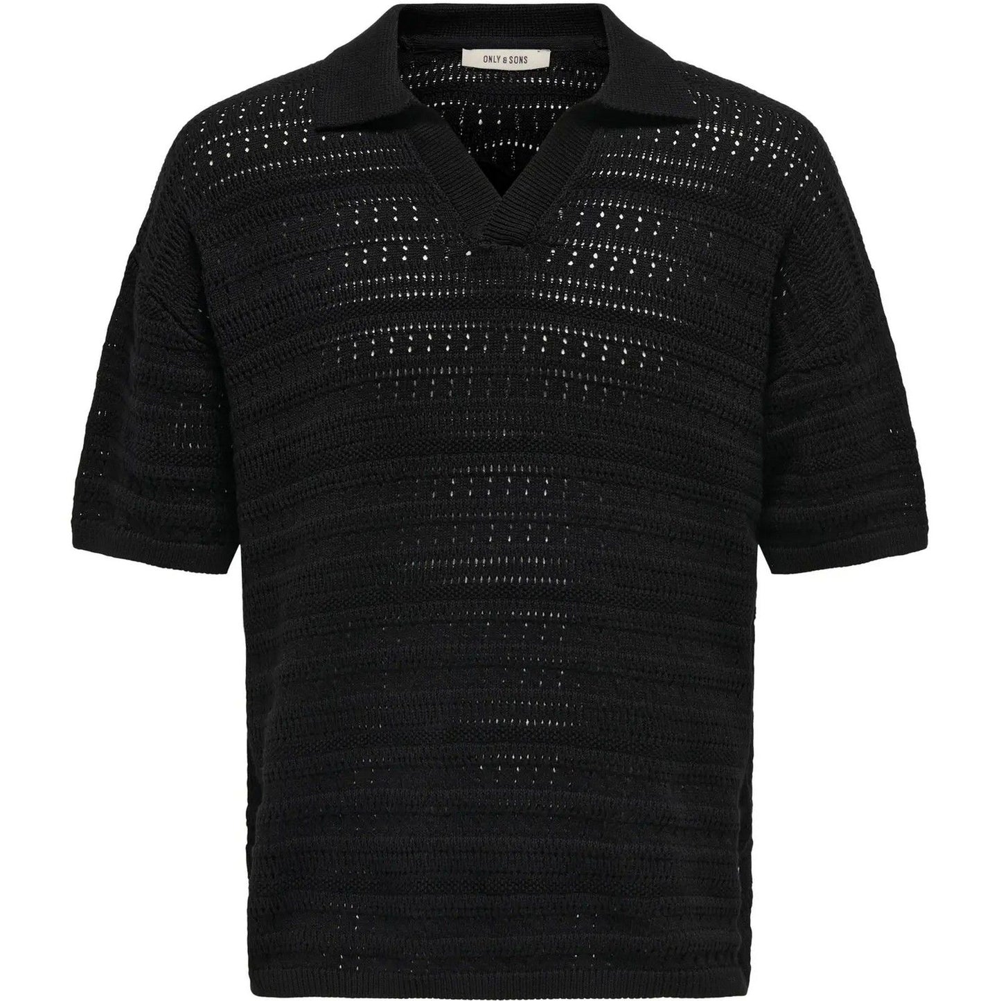 Polo Uomo Only & Sons - Onsgrayson Ds 5 Chochet Polo Knit Noos - Nero