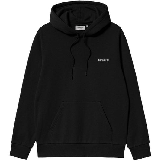 Carhartt Wip Herren-Kapuzenpullover – Kapuzen-Schriftzug-Stickerei – Schwarz